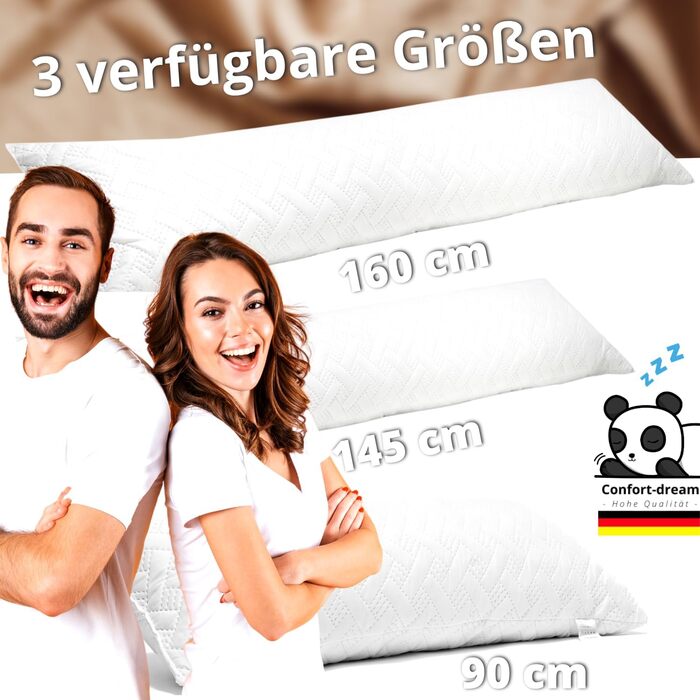 Ортопедична подушка для сну на боці Memory Foam 145 см з гелем, для дітей і дорослих, подушка для вагітних, боді-подушка, комфортна подушка для шиї та спини