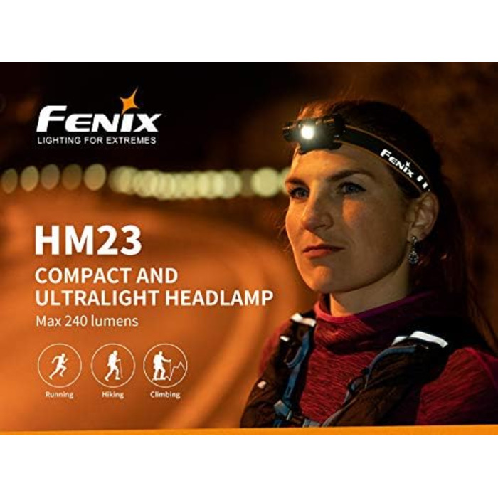 Універсальний налобний ліхтар Benture Fenix HM23 LED, чорний, розмір S