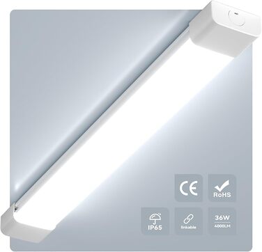 Світильник для вологих приміщень Anten LED 120 см, 36 Вт, 6000K, 4000 Лм, IP65, водонепроникний, для гаража, підвалу, офісу