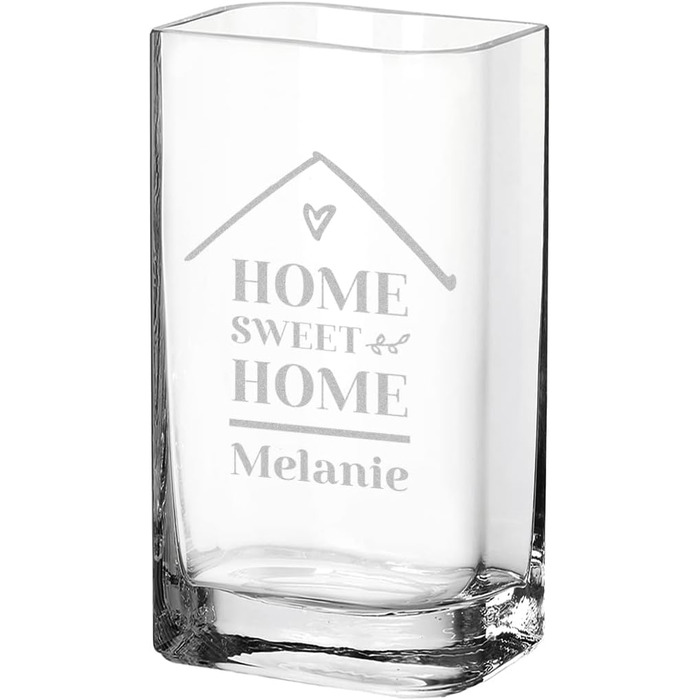 Скляна ваза з гравіюванням Home Sweet Home, персоналізована, подарунок жінці, тюльпанова, ручна робота, Polar-Effekt, Німеччина