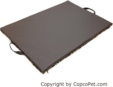Лежак для собак CopcoPet Alex XL 108x78 см – міцна штучна шкіра, знімний чохол, водостійкий, не ковзає, легкий догляд – для великих собак, авто, саду, кемпінгу, з 3,5 см пінним наповнювачем, тигровий дизайн