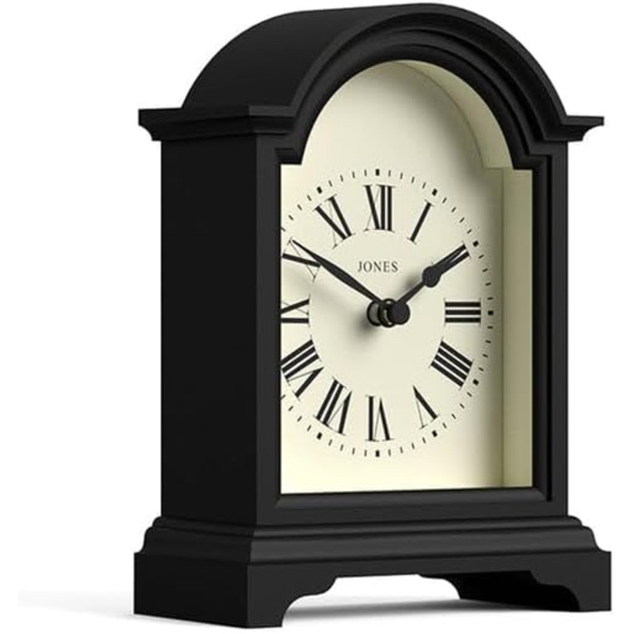 Настільний годинник JONES CLOCKS Bistro, класичний арочний дизайн, білий, універсальний стиль для письмового столу, тумбочки чи полиці