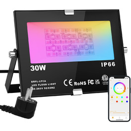 Світлодіодний RGB прожектор ChangM 30 Вт, 4 шт, Bluetooth-керування через додаток, 16 мільйонів кольорів, IP66 водонепроникний вуличний світильник для саду, фасаду, настрою