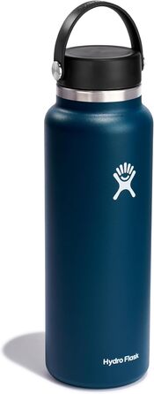 Термобутилка HYDRO FLASK 1180 мл із нержавіючої сталі, ізольована спортивна пляшка для води з герметичною кришкою та ручкою, підходить для посудомийної машини, колір індиго