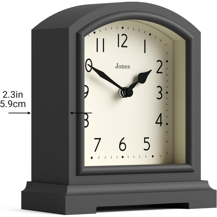 Годинник JONES CLOCKS® Tavern у класичному стилі для каміна, спальні, вітальні та офісу, настільний, поличний, компактний, зелений/темно-сірий