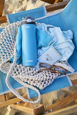 Термобутилка Contigo Ashland Chill з трубочкою, нержавіюча сталь, 590 мл, ізольована, для спорту, велосипеда, туризму, не протікає (Scuba)