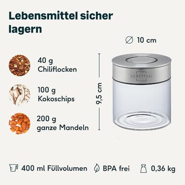 Баночка для зберігання SILBERTHAL 400 мл - герметична та захищена від молі