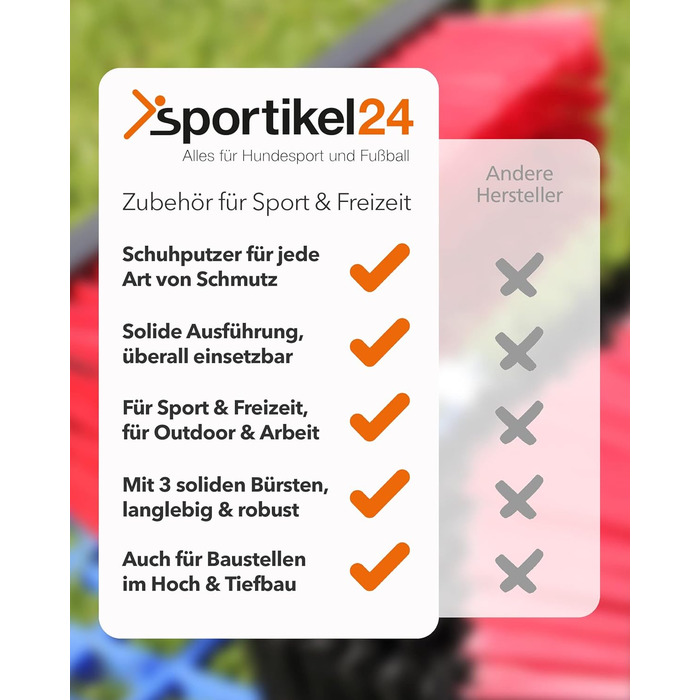 SPORTIKEL24 Чистильник для взуття, універсальний для спорту, відпочинку, будівництва та промисловості, решітка для очищення взуття та чобіт, розміри 60×30×20 см