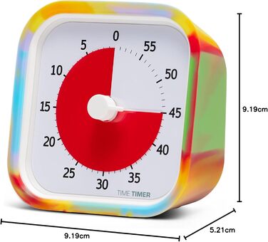 Візуальний таймер Time Timer MOD Tie Dye, спеціальна серія, для навчання дітей, офісу, вчителів, домашнього кабінету, зустрічей, із безшумною роботою