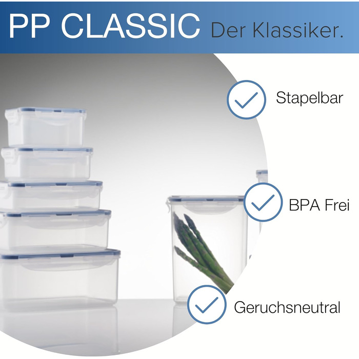 LocknLock PP CLASSIC контейнер для зберігання з кришкою та ручками, 16 л, напівпрозорий, герметичний, набір 2 шт, 361x274x212 мм, для побутових речей