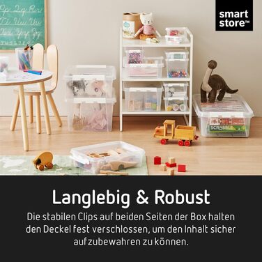 Набір з 10 контейнерів SmartStore Classic 2 л з кришкою, харчовий пластик, стійкі до ударів, для зберігання продуктів і речей, прозорі, 21x17x11 см, гарантія 10 років