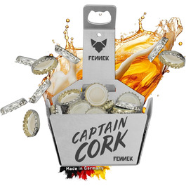 FENNEK Captain Cork відкривачка з кошиком, нержавіюча сталь, для бару, кухні, майстерні, зроблено в Німеччині