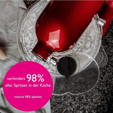 Захисний кожух Profi-Spritzschutz Kitty 'Zuhälter' для KitchenAid 4,3-4,8 л, сумісний з металевими, скляними, керамічними та дерев'яними чашами