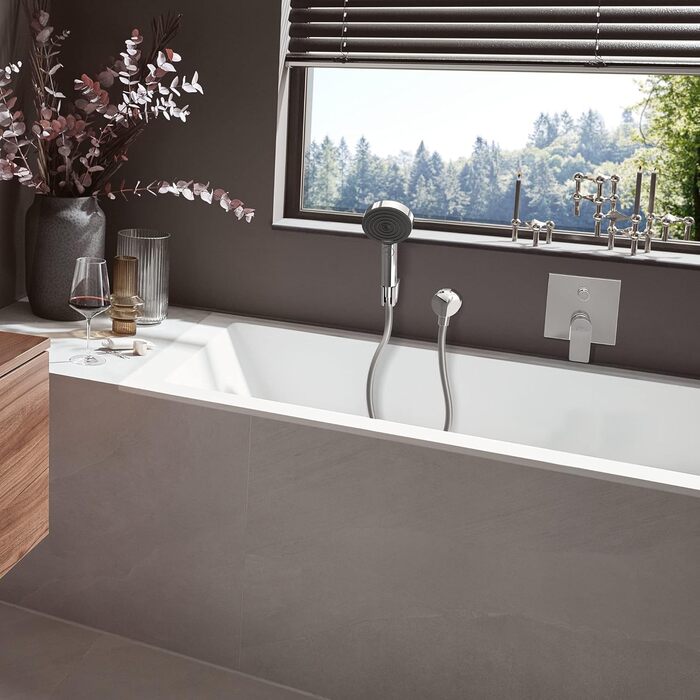 Душовий набір hansgrohe Pulsify Select S, кругла лійка з 3 режимами (PowderRain), тримачем і шлангом 1,25 м, хром