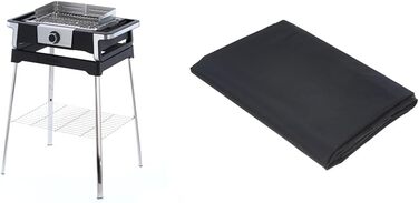 Електричний гриль SEVERIN SENOA BOOST S з підставкою, швидкий нагрів до 500°C, SafeTouch, OLED-дисплей, з захисним чохлом, сталь/чорний, PG 8117