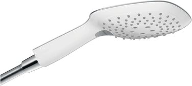 Душова лійка hansgrohe Raindance Select E 150x150 мм, 3 режими, антивапняна, економія води, біла/хром