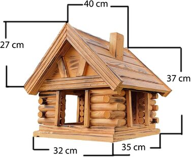 Дерев'яний годівничка для птахів VOGELHAUS, коричневий, будиночок для підгодівлі