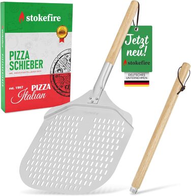 Велика лопата для піци STOKEFIRE, змінна довжина, преміум аксесуар для піцерії, для печі та гриля, підходить для XXL піц, алюмінієва піцешауфел для каменю