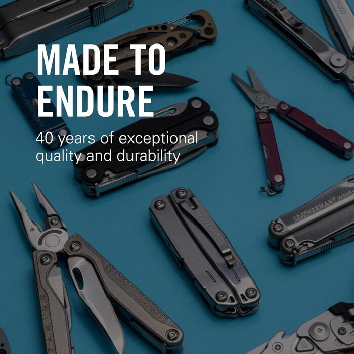 Мультитул Leatherman Micra з нержавіючої сталі, брелок з пружинними ножицями та 9 інструментами, Arctic Blue