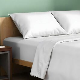Комплект постільної білизни з органічної бавовни TEXAS LINEN CO., 3 предмети, перкаль, білий, для двоспального ліжка, м'який, дихаючий, глибина 40,6 см, готельна якість