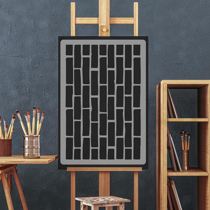 Трафарет для стін NAKLEO Ziegelwand #3, великий 59x95 см, багаторазовий пластиковий трафарет для геометричного декору, імітація цегляної стіни, DIY для меблів, підлоги, тканини