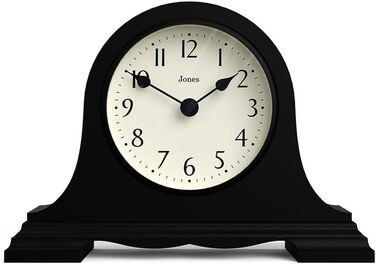 Настільний годинник JONES CLOCKS Speakeasy у класичному стилі Наполеонівської шапки, чорний, для столу, полиці або тумбочки