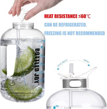 Пляшка для води з трубочкою 3.5 л, BPA-free, герметична, пластикова спортивна пляшка з часовими мітками для фітнесу, офісу, дому та активного відпочинку