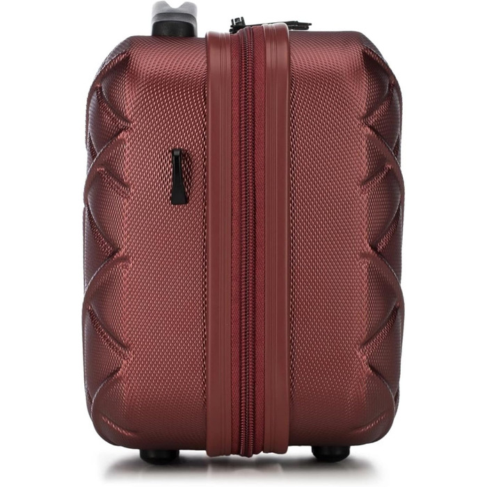 Валіза WITTCHEN Classic лінія M, бордова, жорсткий ABS, 4 колеса, кодовий замок, телескопічна ручка, ручна поклажа, косметичка