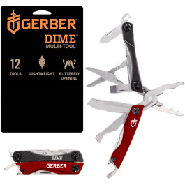 Мультитул Gerber Dime з 12 функціями, кишеньковий, чорний/червоний