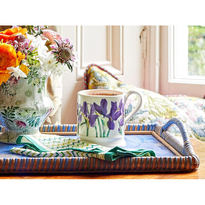 Emma Bridgewater Велика керамічна чашка 1/2 пінти Blue Iris – чашка для кави, чаю, латте, капучино, подарунок