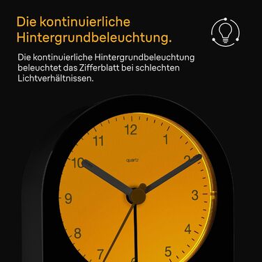 Braun Classic будильник аналоговий з підсвіткою, тихий кварцовий механізм, функція повтору, наростаючий сигнал, чорний, модель BC22B