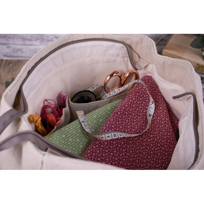 Сумка для рукоділля Hobby Gift, бавовна, з бджолиним принтом, 13x36x31 см
