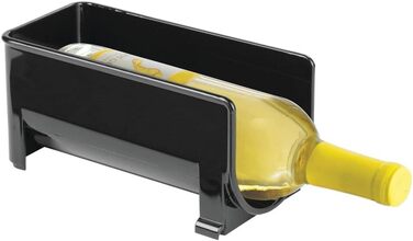 Сучасний тримач для пляшок mDesign, 8 шт. – Стійка для зберігання води, напоїв та вина, штабельована, для кухні або комори, чорний