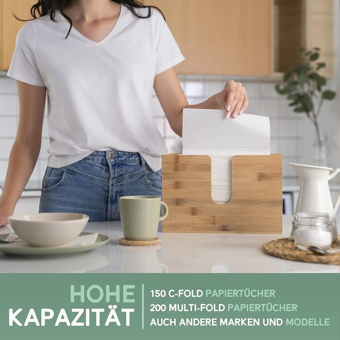 Диспенсер для паперових рушників з дерева Nature Supplies, настінний або настільний, для рушників C-, Z- чи Interfold-складання