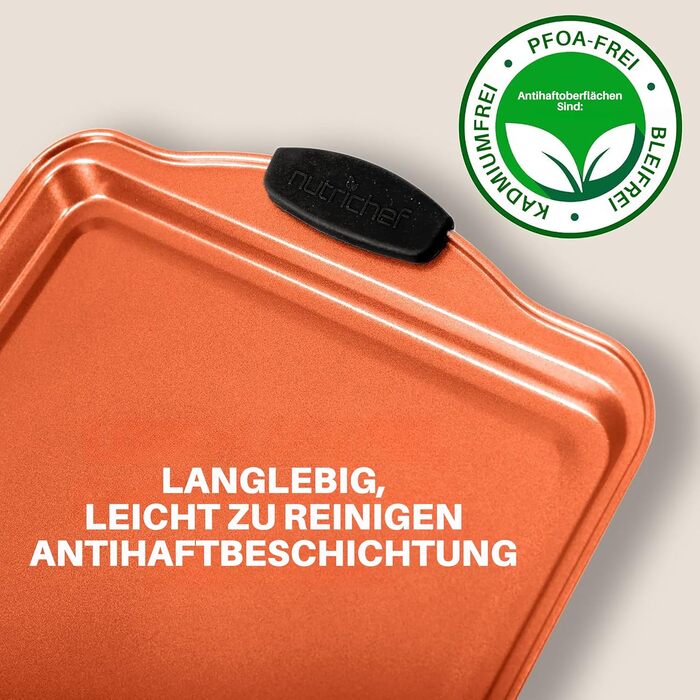 Набір з 5 антипригарних дека NutriChef для духовки, стійкі до подряпин і миття в посудомийній машині, для випічки хліба, печива та тортів, компактно складаються
