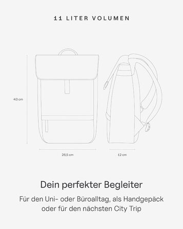 Рюкзак Kapten & Son Fyn Classic 11 л для ноутбука 14'', міський рюкзак унісекс для університету, роботи та подорожей