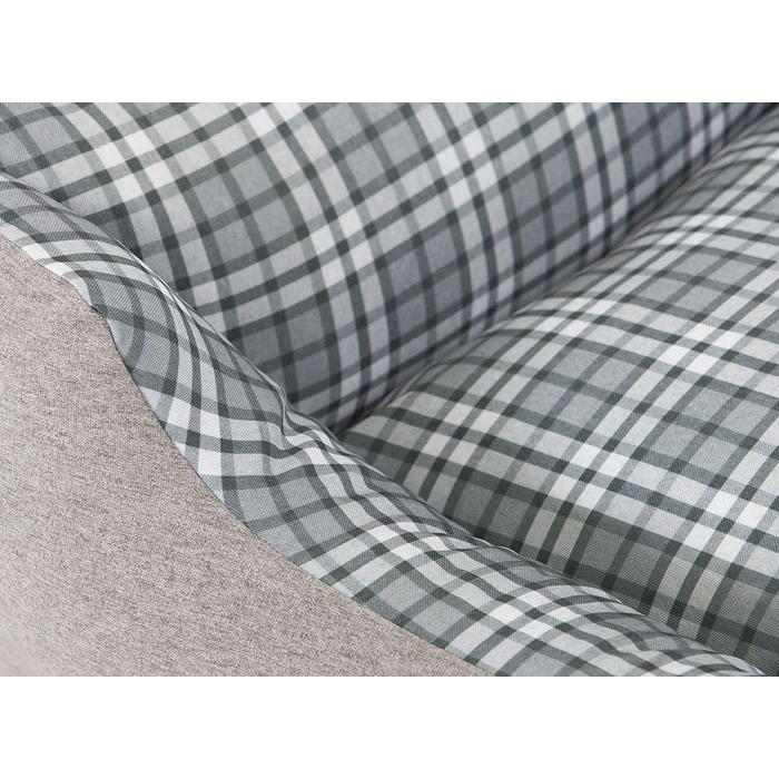 Лежак для собак Knuffelwuff Dreamline з велюру XXL, знімний чохол, легко чиститься, для великих, середніх та малих собак, сірий/зелений, 120x85 см