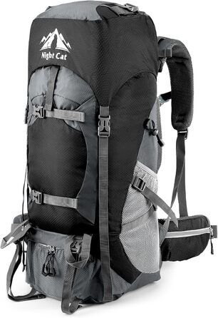 Рюкзак Night Cat Wanderrucksack 70/90 л для туризму, трекінгу, походів, подорожей, для чоловіків та жінок, дихаючий, для кемпінгу, альпінізму, велоподорожей