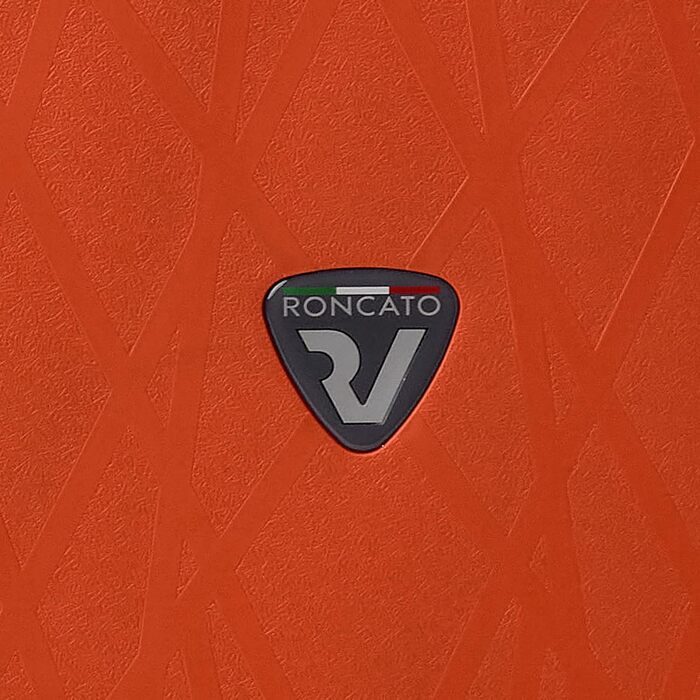 Валіза Roncato Light 55 см, 41 л, чорна/папая, легка дорожня пластикова