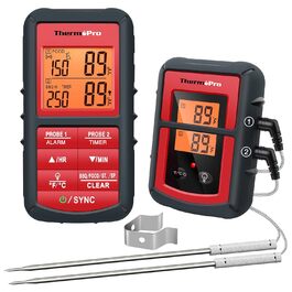 Цифровий термометр ThermoPro TP08C для м'яса та духовки з 2 датчиками, бездротовий кухонний термометр з таймером для BBQ, гриля, приготування їжі