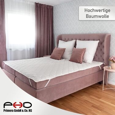 Наматрацник PHD Primera Natural 200x200 см, 100% бавовна, захист для матраца, бокс-спрінг та топера, прати при 40°C