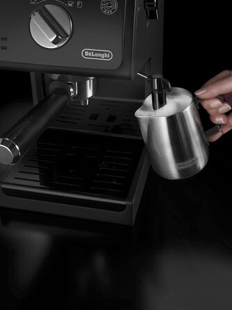 De'Longhi ECP 31.21 – еспресо-машина з холдером, чорна, 1,1 л, алюмінієва, парова насадка, для ESE-капсул