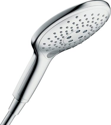 Ручний душ hansgrohe Raindance Select S з 3 режимами, антикальцієва функція, білий/хром, водозберігаючий