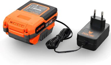 Акумуляторний повітродув FUXTEC 20V FX-E1LB20 з 2 акумуляторами Li-Ion 2Ah та зарядною станцією 2,4A, для саду, доріжок і подвір'я, тиха робота, швидкість до 38 м/с
