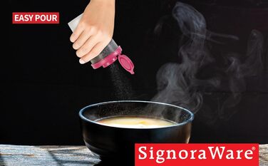 Набір вологозахищених солонок і перечниць SIGNORAWARE, 2 великі прозорі контейнери для солі та перцю, для подорожей, кемпінгу, пікніка, кухні та ланчбоксів