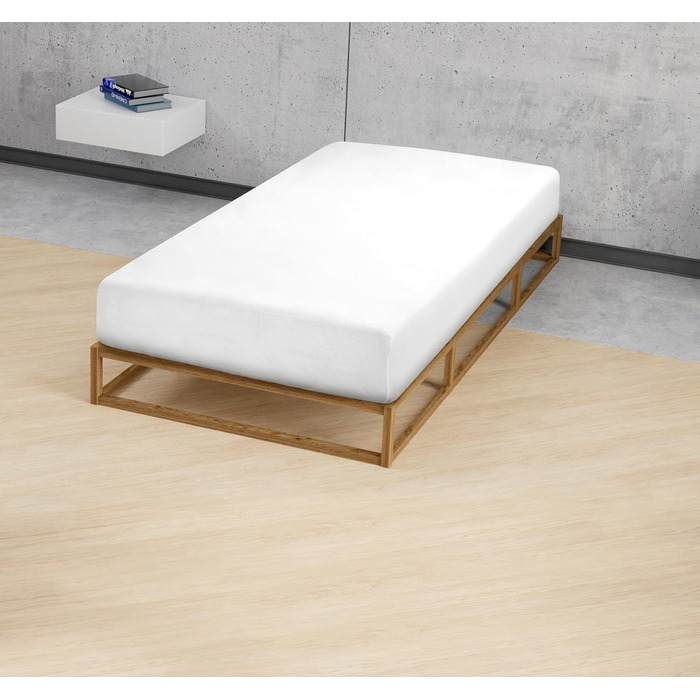 Простирадло натяжне biberna Sleep & Protect Molton з Silver Protect, водонепроникне, антибактеріальне, 120x200 см, біле
