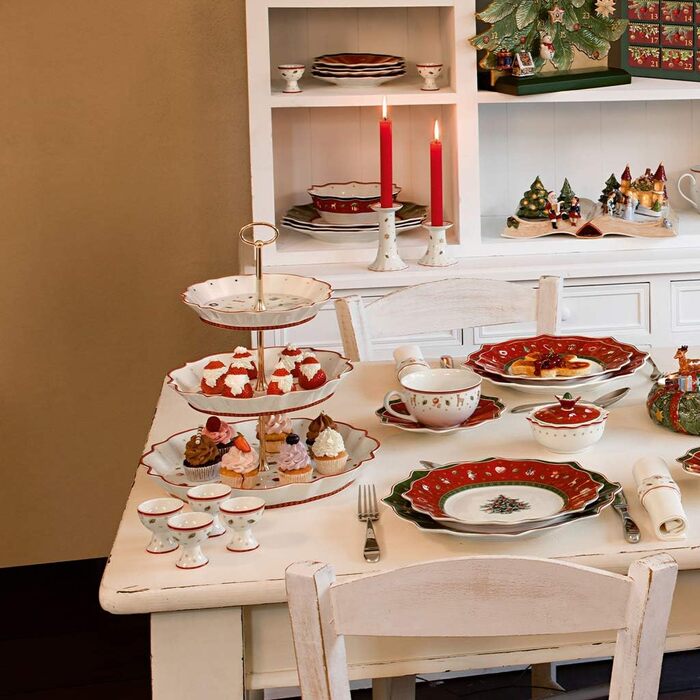 Villeroy & Boch Toy's Delight Етажерка 3-ярусна 250 мл, різнокольорова, новорічна, преміум порцеляна, святковий посуд для декору та сервірування