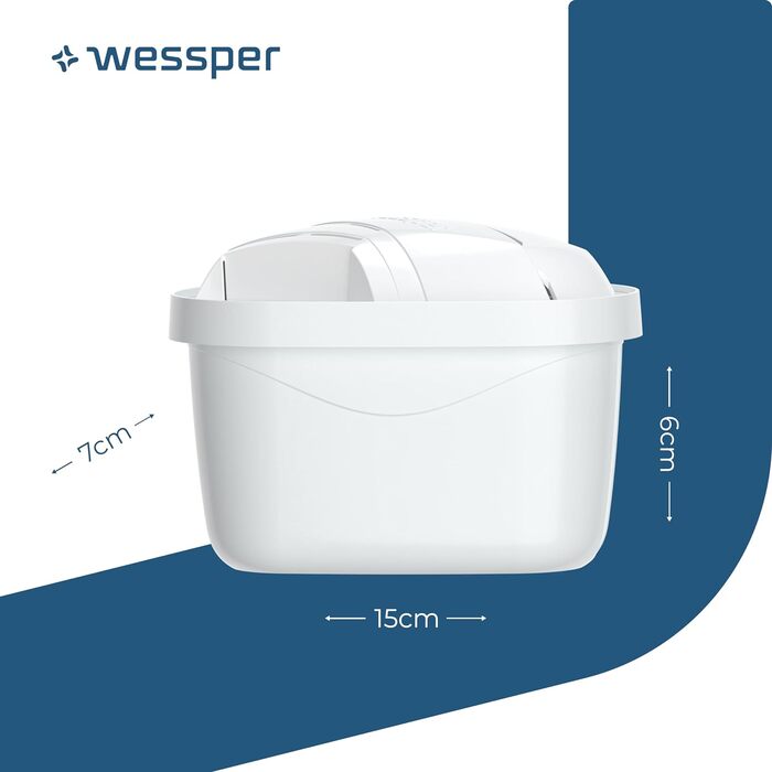Картридж-фільтр для води Wessper, з активованим вугіллям і іонообмінною смолою, сумісний з Brita Maxtra, 10 штук