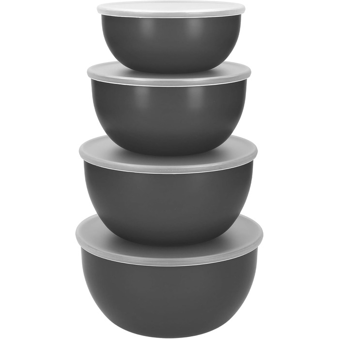 Набір кухонних мисок KitchenAid, 3 шт, вугільно-сірі, зручно складаються одна в одну, для приготування їжі