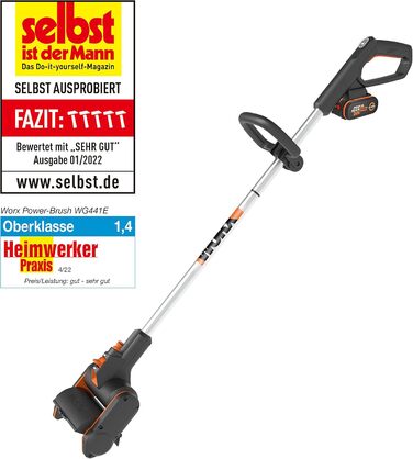 Акумуляторна мультищітка WORX WG441E.9 20В для очищення каменю та деревини, видалення бур'янів, з водяним підключенням, PowerShare, без акумулятора та зарядного (комплект 4Аг акумулятор і зарядка)